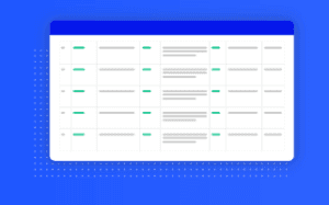 Illustration of table or schedule against a periwinkle background