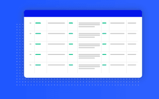 Schedule or content calendar grid with multiple entries and green check indicators.